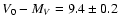 $V_{0}-M_{V} = 9.4 \pm 0.2$