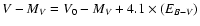$V-M_{V} = V_{0}-M_{V} + 4.1 \times (E_{B-V})$