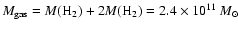 $M_{\rm gas} = M(\mbox{H}_2) + 2M(\mbox{H}_2) = 2.4\times 10^{11}~\mbox{$M_{\odot}$ }$