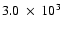 $3.0~\times~ 10^3$