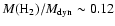 $M(\mbox{H}_2)/M_{\rm dyn} \sim 0.12$
