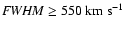 ${\it FWHM} \geq 550 \rm {~ km~ s}^{-1}$