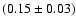 $(0.15\pm 0.03)$