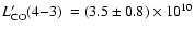$\mbox{$L'_{\rm {CO}}({4} {-} {3})$ }=(3.5\pm 0.8) \times
10^{10}$