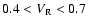 $0.4 < V_{\rm R} < 0.7$