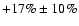 $+ 17\% \pm 10\%$