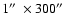 $1\hbox{$^{\prime\prime}$ }\times300\hbox{$^{\prime\prime}$ }$