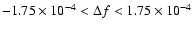 $-1.75\times 10^{-4}<
\Delta f < 1.75\times 10^{-4}$