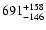 $\rm 691^{+158}_{-146}$