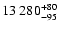 $\rm 13~280^{+80}_{-95}$