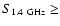$S_{1.4~{\rm GHz}}\ge$