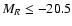 $M_R\le -20.5$