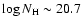 $\log N_{\rm H} \sim 20.7$