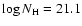 $\log N_{\rm H}=21.1$