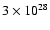 $3 \times 10^{28}$