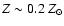 $Z\sim0.2~Z_\odot$
