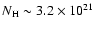 $N_{\rm H} \sim 3.2\times 10^{21}$