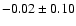 $-0.02 \pm 0.10$