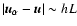 $\vert{\vec u}_\alpha - {\vec u}\vert \sim h L$