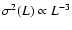 $\sigma^2(L) \propto L^{-3}$