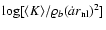 $\log[\langle K \rangle
/ \varrho_b (\dot{a} r_{\rm nl})^2]$