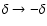 $\delta \rightarrow - \delta$