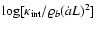 $\log [{\kappa}_{\rm int}/ \varrho_b
(\dot{a} L)^2]$