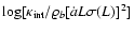 $\log[
{\kappa}_{\rm int}/ \varrho_b [\dot{a} L \sigma(L)]^2]$