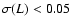 $\sigma (L)<0.05$
