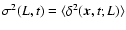 $\sigma^2
(L, t)=\langle \delta^2 ({\vec x}, t; L) \rangle$