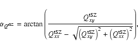 \begin{displaymath}%
\alpha_{\vec{Q}^{{\rm tSZ}}} = \arctan{ \left(\frac{Q^{{\rm...
... \right)^2 +
\left(Q^{{\rm tSZ}}_{xx} \right)^2 }}\right) },
\end{displaymath}
