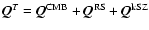 $\vec{Q}^{T} = \vec{Q}^{{\rm CMB}} + \vec{Q}^{{\rm RS}} + \vec{Q}^{{\rm kSZ}}$