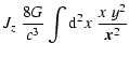 $\displaystyle J_z \; \frac{8G}{c^3}\int {\rm d}^2 x \;\frac{x\;y^2}{{\vec x}^2}$