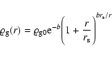 \begin{displaymath}%
\varrho_{\rm g}(r) = \varrho_{{\rm g}0} {\rm e}^{-b} \Bigg( 1 + \frac{r}{r_{\rm s}}
\Bigg)^{b r_{\rm s} /r}
\end{displaymath}