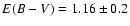 $E(B-V)=1.16\pm 0.2$