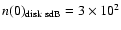$n(0)_{\rm disk\ sdB} =3\times10^2$