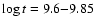 $\log t = 9.6{-}9.85$