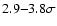 $2.9{-}3.8\sigma $