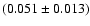 $(0.051\pm0.013)$