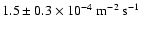 $1.5 \pm 0.3 \times 10^{-4} ~ {\rm m^{-2}~ s^{-1}}$