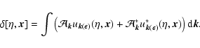 \begin{displaymath}
\delta[\eta ,\vec{x}]=\int \left({\cal A}_{\vec{k}}{u}_{\vec...
...{u}_{\vec{k}(\epsilon)}^*(\eta,\vec{x})\right){\rm d}\vec{k}.
\end{displaymath}
