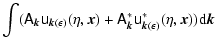 $\displaystyle \int ({\sf A}_{\vec{k}} {\sf u}_{\vec{k}(\epsilon)}(\eta,\vec{x})
+{\sf A}_{\vec{k}}^*{\sf u}_{\vec{k}(\epsilon)}^*(\eta,\vec{x})){\rm d}\vec{k}$