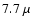 $7.7~\mu$