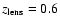 $z_{{\rm lens}} = 0.6$