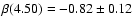 $\beta(4.50)=-0.82\pm0.12$