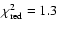 $\chi^2_{\rm red}=1.3$