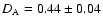 $D_{\rm A}=0.44 \pm 0.04$