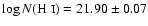 $\log N(\mbox{H {\sc i}})=21.90\pm0.07$