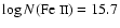 $\log N(\mbox{Fe {\sc ii}})=15.7$