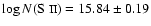 $\log
N(\mbox{S {\sc ii}})=15.84\pm0.19$